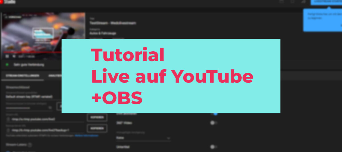 Einstellungsmenü für Live-Streaming auf YouTube mit OBS-Software